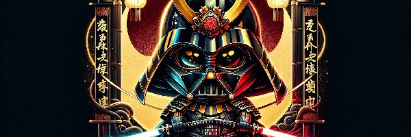 Samuraj, Darth Vader, Karykatura, Grafika