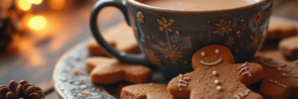 Szyszka, Ciasteczka, Talerzyk, Grafika AI, Kawa, Filiżanka