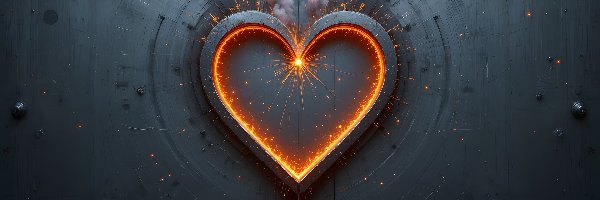 Grafika, Serce, Metalowe