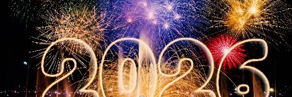 Nowy Rok, Sylwester, 2026, Fajerwerki, Noc