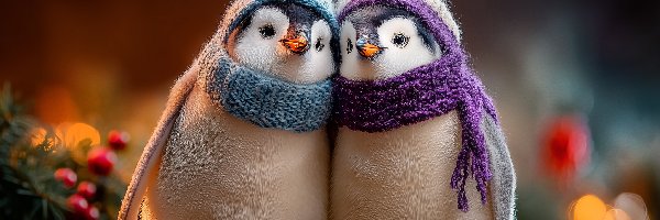 Czapki, Grafika AI, Szaliki, Pingwiny