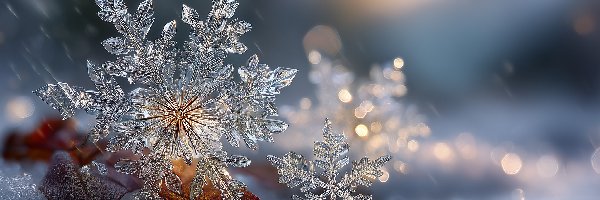 Płatki, Grafika AI, Śniegu, Śnieżynki