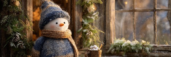 Kubek, Grafika AI, Okno, Bałwan