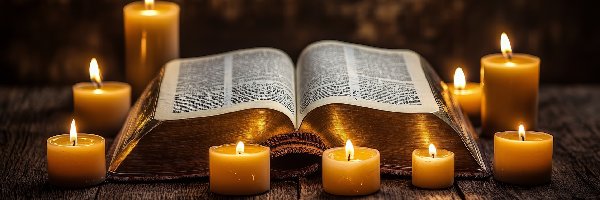 Otwarta, Świece, Książka, AI, Zapalone