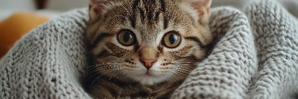 Mały, Koc, Kot, Szary