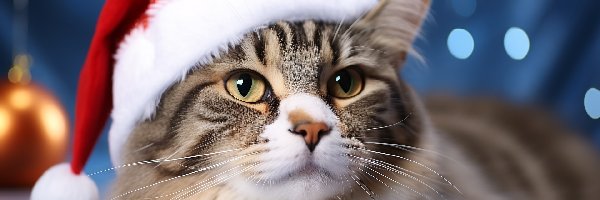 Kot, Mikołaja, Czapka, Szary