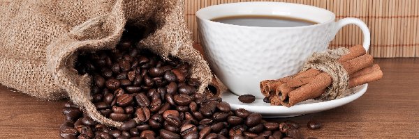 Kawa, Ziarna, Cynamon, Filiżanka