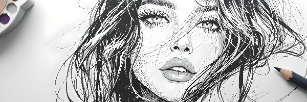 Ołówek, Dziewczyna, Rysunek