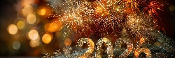 Rok, Grafika AI, Fajerwerki, Nowy