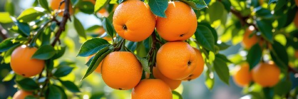 Gałąź, Grafika AI, Liście, Pomarańcze