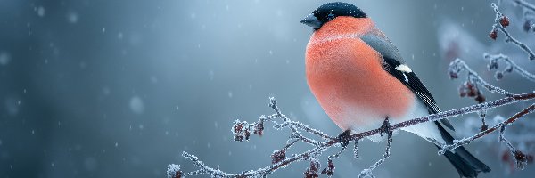 Ptak, Oszroniona, Gil, Grafika AI, Gałązka