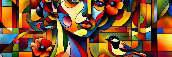 Grafika AI, Ptak, Kobieta