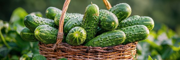 Zielone, Wiklinowy, Ogórki, Listki, Koszyk