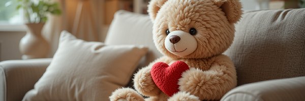 Miś, Sofa, Serce, Pluszowy