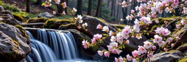 Strumień, Gałązki, Kwiaty