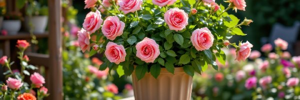 Donica, Róże, Kwiaty