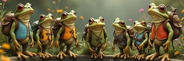 Żaby, Śmieszne, Plecaki, Grafika