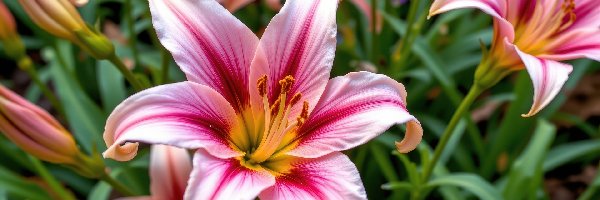 Lilia, Pąki, Lilie, Różowa
