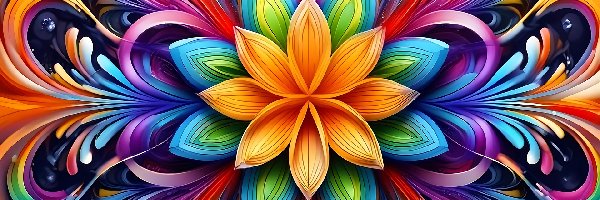 Grafika, Kolorowa, Kwiat