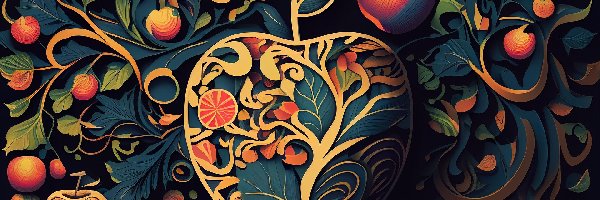 Grafika, Jabłka, Owoce