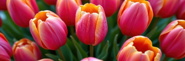 Kwiaty, Dwukolorowe, Tulipany