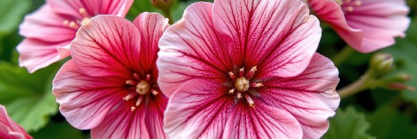 Różowe, Grafika AI, Zbliżenie, Kwiaty