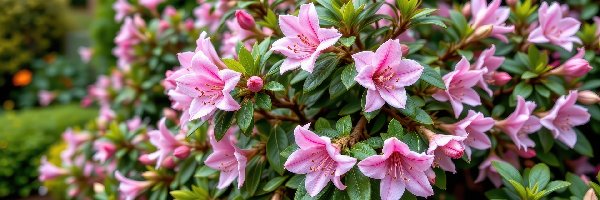 Kwiaty, Krzew, Różowe, Grafika AI, Różanecznik