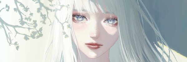 Białe, Grafika, Włosy, Dziewczyna