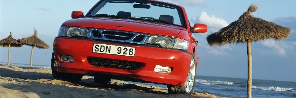 Cabrio, Czerwony, Saab 9-3