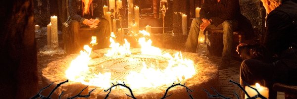 The Covenant, ogień, świece, chłopacy, księgi
