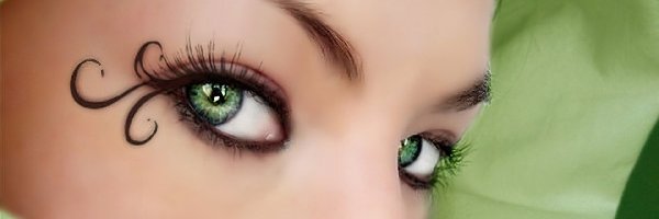 Kobieta, Oczy, Zielone, Wzorek, Makijaż