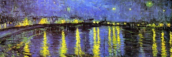 Noc, Starryrhone, Vincent Van Gogh, Gwiaździsta, Rodanem, Nad