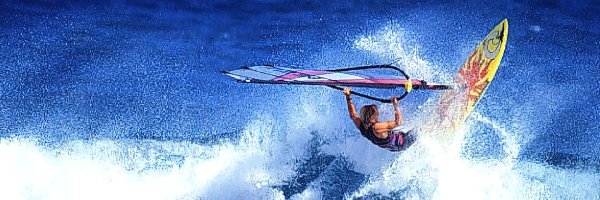 Windsurfing, żagiel , deska, fala, morze