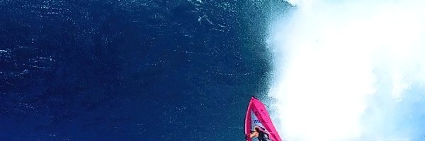 różowa deska, Windsurfing