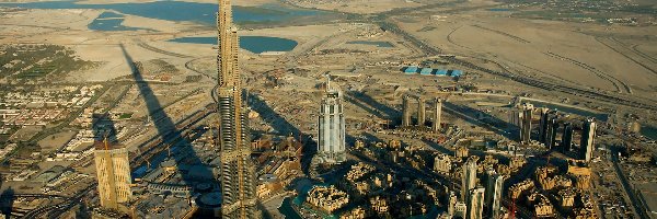 Dubaj, Wieża, Burj Khalifa, Cienie, Dubaju