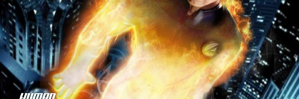 płomienie, Chris Evans, wieżowce, Fantastic Four 1