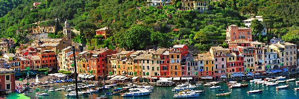 Domy, Włochy, Portofino, Wzgórza