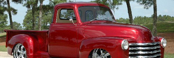 Chevy, 1949, Pick-Up, Czerwony