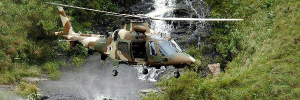 Wodospad, Skały, Helikopter