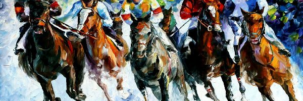 Obraz, Konie, Jeździectwo
